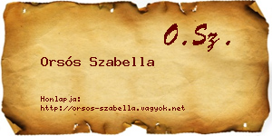 Orsós Szabella névjegykártya
